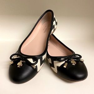 Kate Spade Black and White Ballet Flats 6.5